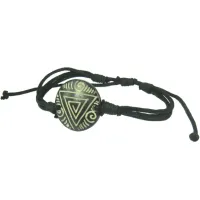 Браслет d24мм, кость, текстиль IN0355-12