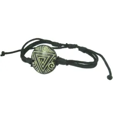 Браслет d24мм, кость, текстиль IN0355-12