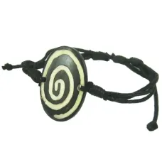 Браслет 35x22мм, кость, текстиль IN0355-18