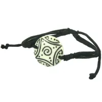 Браслет d24мм, кость, текстиль IN0355-20