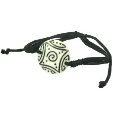 Браслет d24мм, кость, текстиль IN0355-20