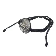 Браслет d24мм, кость, текстиль IN0355-23