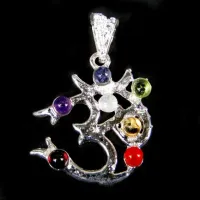 Подвеска 7 чакр Ом 3см металл R410-14