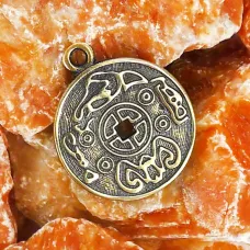 Амулет Корейская монета счастья, бронза, 27*23мм (А 002) BV15-02