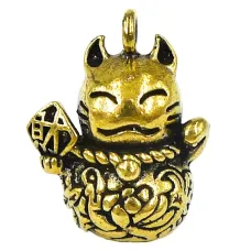 Амулет Манэки-нэко 27мм, бронза KB01-35