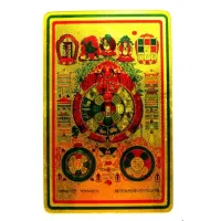 Денежные янтры 8х5см пластик под золото Защита дома E134-11