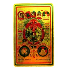 Денежные янтры 8х5см пластик под золото Защита дома E134-11