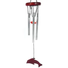 Музыка ветра Дельфин, 5 трубочек, 45 см, металл K140-30д