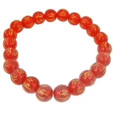 Браслет с мантрой Ом мани падме хум, 10 мм, пластик V109-37