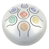 Лепестковый барабан (Глюкофон) 7 чакр 22х15см, металл HD108W