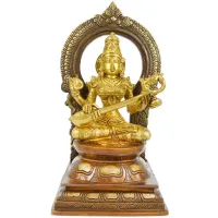 Сарасвати статуэтка бронза 270*140*117мм IB16-02