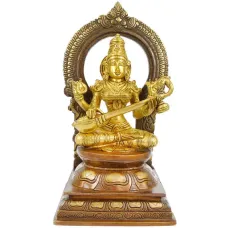 Сарасвати статуэтка бронза 270*140*117мм IB16-02