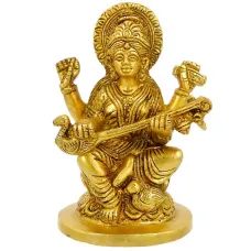 Сарасвати статуэтка бронза 110*78*68мм IB16-05