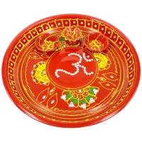 Поднос для пуджи 24,5см, металл L800-31