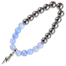 Браслет победный с рунами Зиг, металл, камень,8мм BA180334