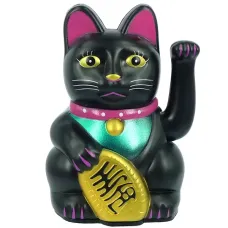 Кот Манеко на батарейке 10см, пластик KL23