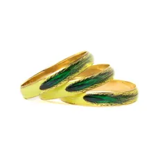 Набор браслетов с пером, металл, эмаль FB0730-144