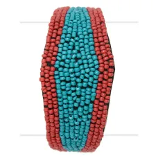 Браслет с инкрустацией, бисер, ткань FB0760-936