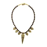 Колье в этно стиле, металл, дерево FK0720-022