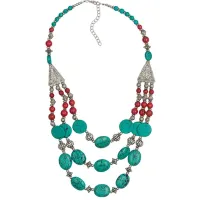 Колье, L26см, имитация бирюзы FK0720-688