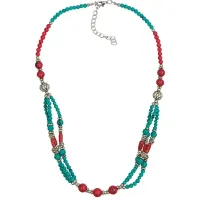 Колье, L26см, имитация бирюзы FK0720-689