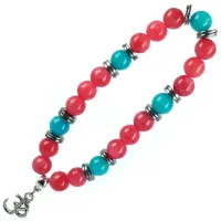 Браслет с подвеской на Просветление (Ом) камень,8мм BA310140