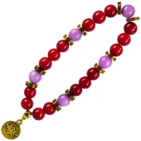 Браслет с подвеской на Гармонию (Лотос) камень,8мм BA470602