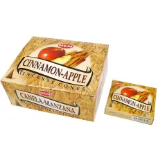 Благовония конусные HEM Cinnamon Apple КОРИЦА - ЯБЛОКО блок 12 штук