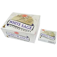 Благовония конусные HEM White Sage БЕЛЫЙ ШАЛФЕЙ блок 12 штук