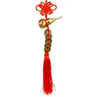 Подвеска Фэн-Шуй Тыква-горлянка (с крышечкой), 30см, металл Z191-10