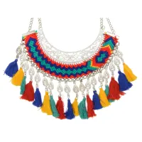 Колье металл, ткань FK0760-381