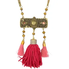 Колье ткань, металл FK0780-385