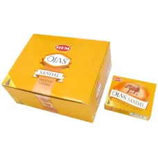 Благовония конусные HEM Ojas Sandal Оджас Сандал блок 12 штук