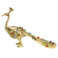 Павлин статуэтка 9х17х3,5см, латунь WHC-25