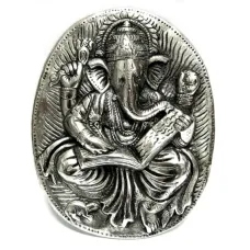 Панно Ганеш с книгой 19х16см алюминий R203