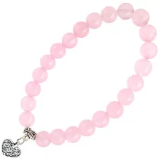 Браслет с подвеской на Любовь (Сердце) камень, 8 мм BX089