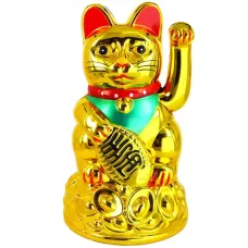 Кот Манеки Неко на батарейке 11см, пластик KL26