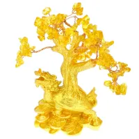 Денежное дерево с цетрином на Драконе 16см V027-2