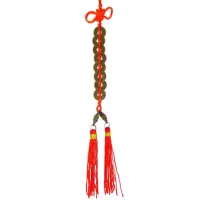 Подвеска Фэн Шуй 8 монет 2 слитка d.1,5см металл 27см Z180-B