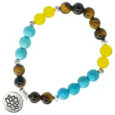 Браслет с подвеской на Гармонию (Лотос) камень, 8 мм BX008