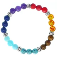 Браслет камень, дерево, 8 мм BX021