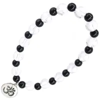 Браслет с подвеской на Просветление (Ом) камень, 8мм, 6мм BX023