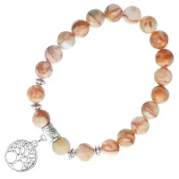 Браслет с подвеской на Развитие (Дерево Жизни) камень, 8 мм BX025