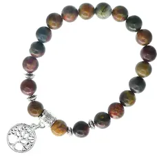 Браслет с подвеской на Развитие (Дерево Жизни) камень, 8 мм BX026