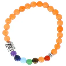 Браслет 7 чакр с Буддой, 6 мм, камень