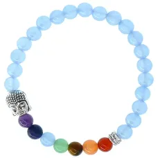 Браслет 7 чакр с Буддой, 6 мм, камень BX032