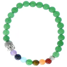 Браслет 7 чакр с Буддой, 6 мм, камень BX033
