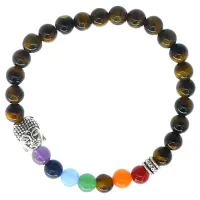 Браслет 7 чакр с Буддой, 6 мм, камень BX034