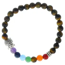 Браслет 7 чакр с Буддой, 6 мм, камень BX034