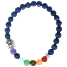 Браслет 7 чакр с Буддой, 6 мм, камень BX035